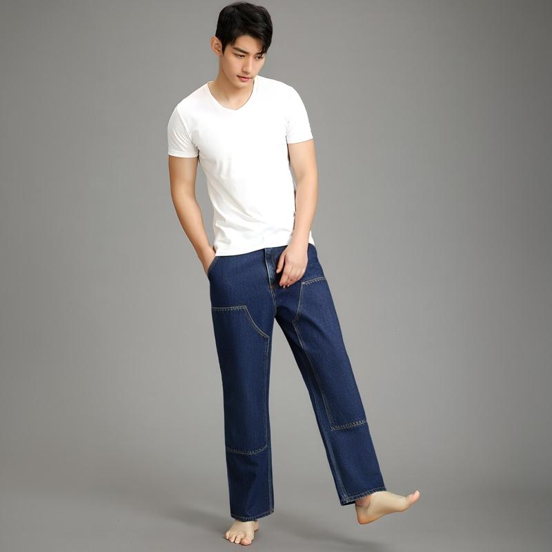 Carhartt WIP Solid Color Zipper Fly Straight Leg Jeans Men jeans Blue I0326990106
