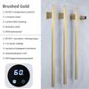 Gold Vertical Heated Towel Rail for Large Towels & Bathrobes, Hidden Wiring Bathroom Towel Rack with Temp & Time Control