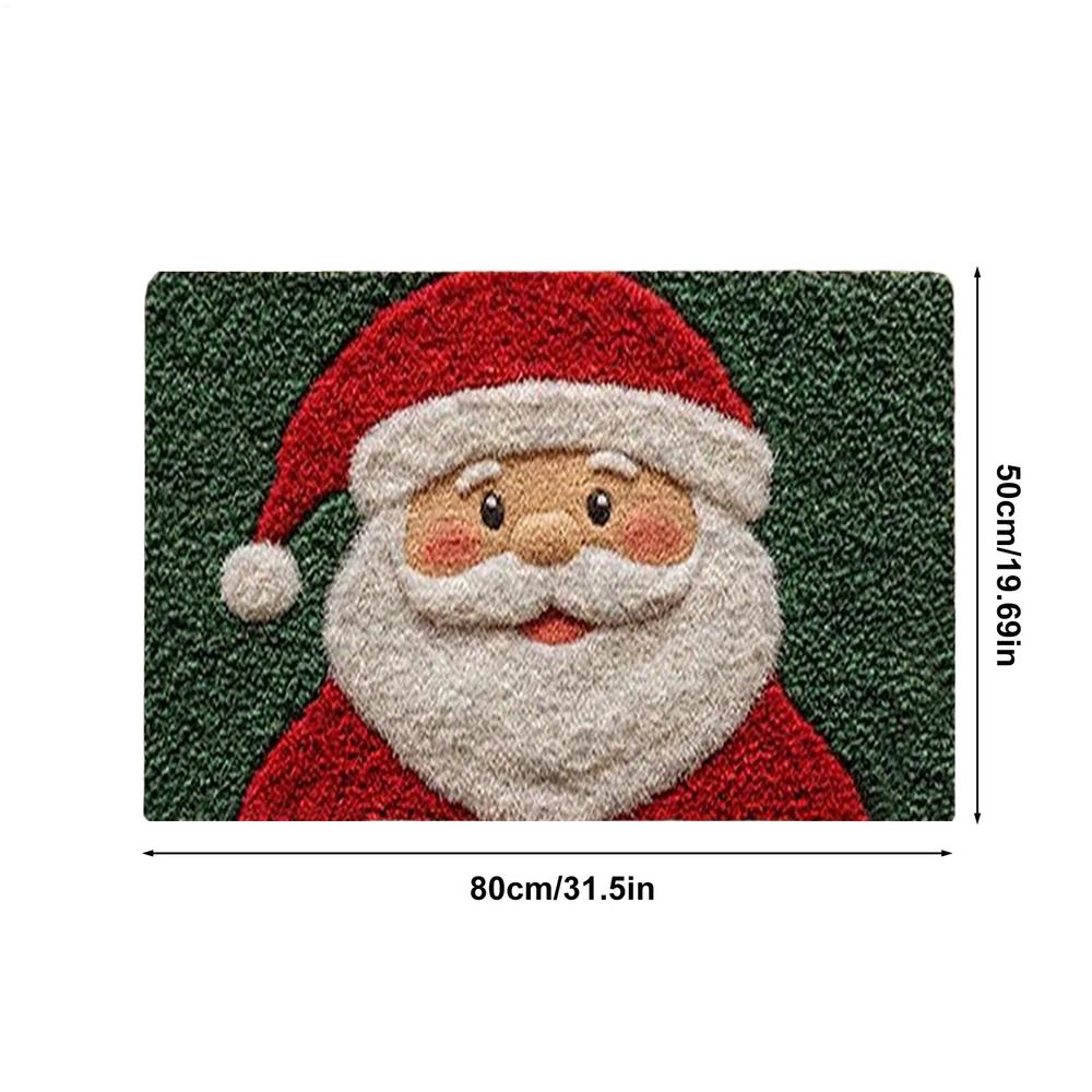 

Christmas Bath Rug Water Absorbent Santa Bathroom Floor Mat 80x50cm Dry Fast Washable Festival Decoration for Home Kitchen Dorm червоний