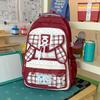 Mochila japonesa de dos dimensiones transparente bolsa para el dolor de alto valor estilo ins universitario a cuadros mochila para estudiante de secundaria con múltiples compartimentos