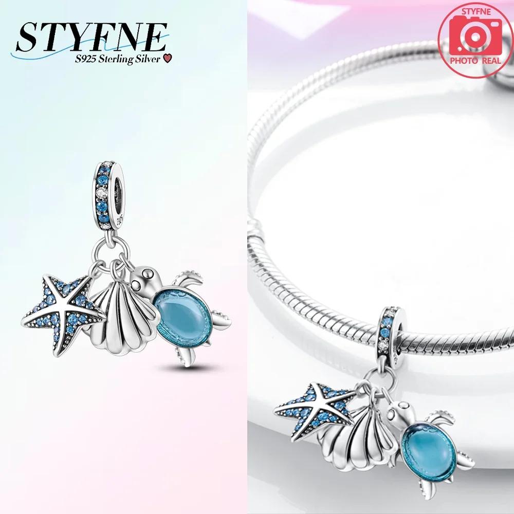 Glittering Copper Colorful Star Turtle Charm Fit Original Bracelet Women Necklace Jewelry Gift Copper Charm Beads