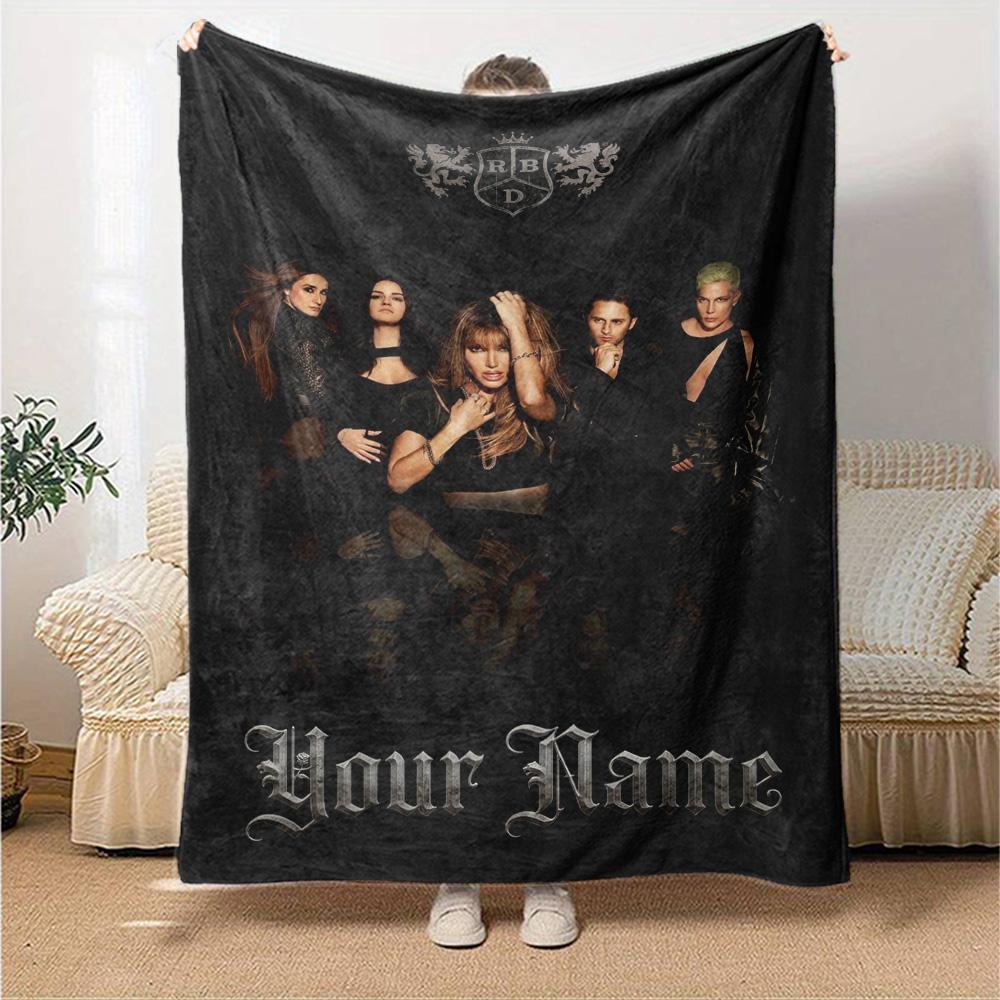 Name Custom RBD Band Print Flannel Blanket High Quality Warm Comfortable Cover for All Seasons Perfect for Gifts Home Decor