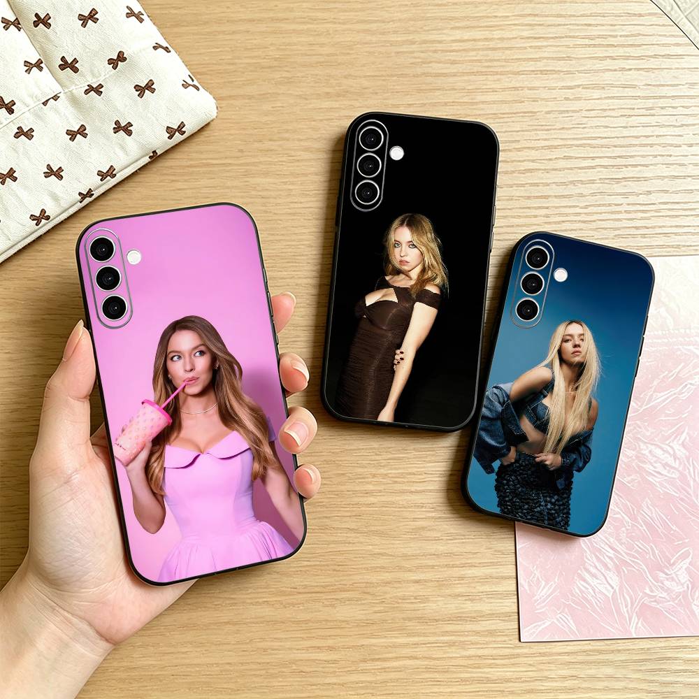 Sydney Sweeney Phone Case For Samsung Galaxy A73,A72,A71,A70,A53,A52,A51,Others Soft Black Cover