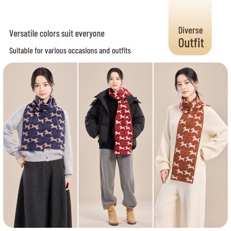 JIUMU Women's 100% Pure Wool Winter Scarf