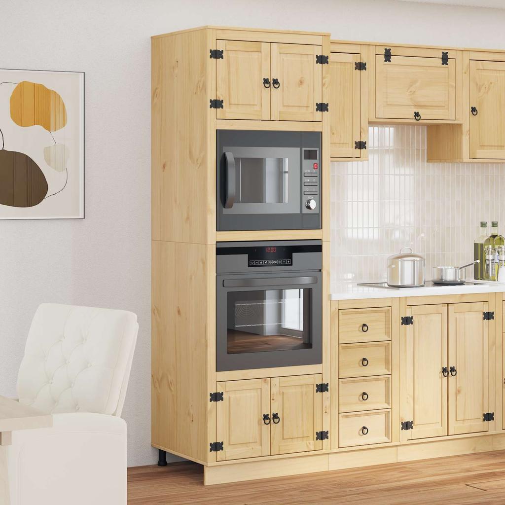 SKI Cabinet Honey Brown 66 X 58 X 207 Cm Solid Pine Wood