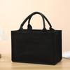 Casual Simple Thickened Hand Canvas Tote Bag Black Three-Dimensional Men and Women Large Capacity Durable Shopping Bag Tote Bag