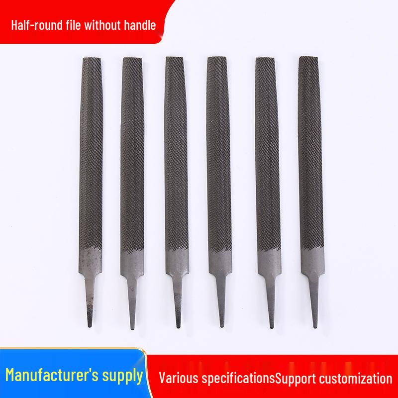High-Carbon Steel Files: Half-Round, Flat, Triangular - Coarse, Medium, Fine Grains Shanghai 6-inch medium tooth without handle