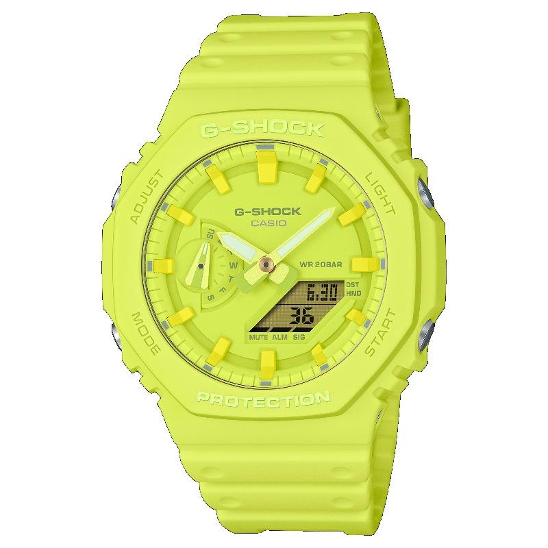 Casio Men s Resin 200M Water Resistant Analog Shock Resistant Quartz Watch GA-2100-9A9 золотой