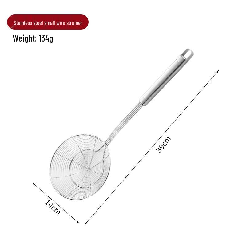 

Дуршлаг из нержавеющей стали и ложка-фильтр для масла с двойным крючком для кухонного приготовления 14cm