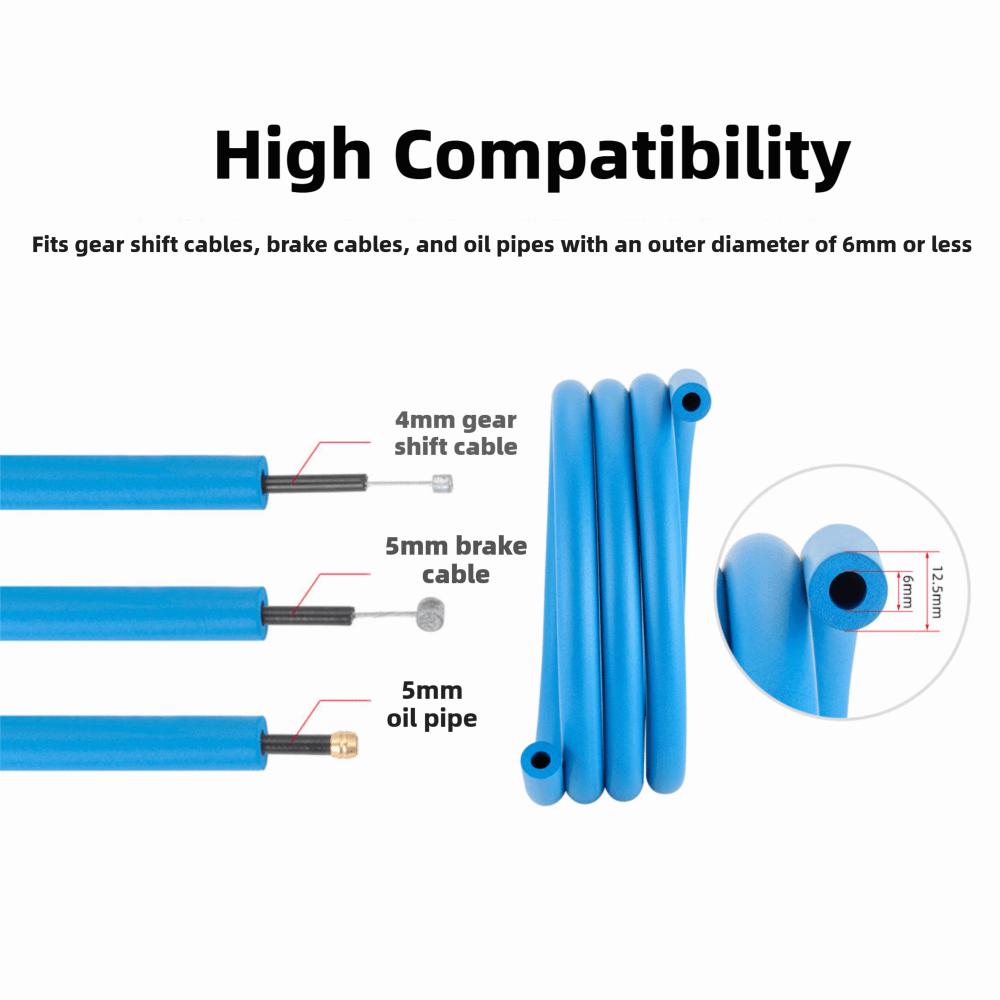 1.7m Length Bicycle Frame Internal Cable Housing Damper 6mm Inner Diameter Foam Internal Cable Foam Sleeve Noise Reducing
