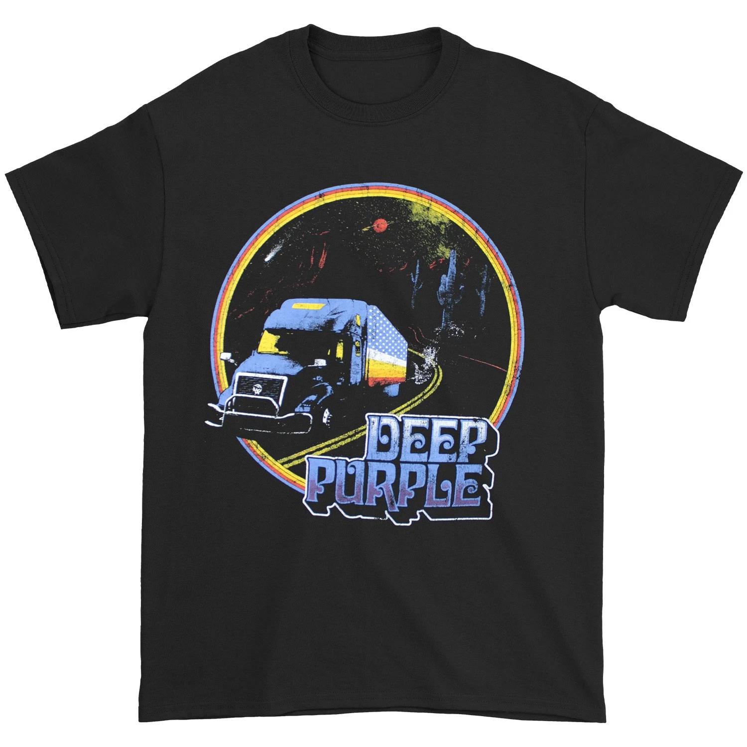 Men s Deep Purple Space Trucking T-shirt Small Black L