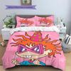 Rugrats  Pattern Bedding Quilt Set  Home Decoration  Gift (1 * Duvet Cover + 2 * Pillowcase  Without Core)