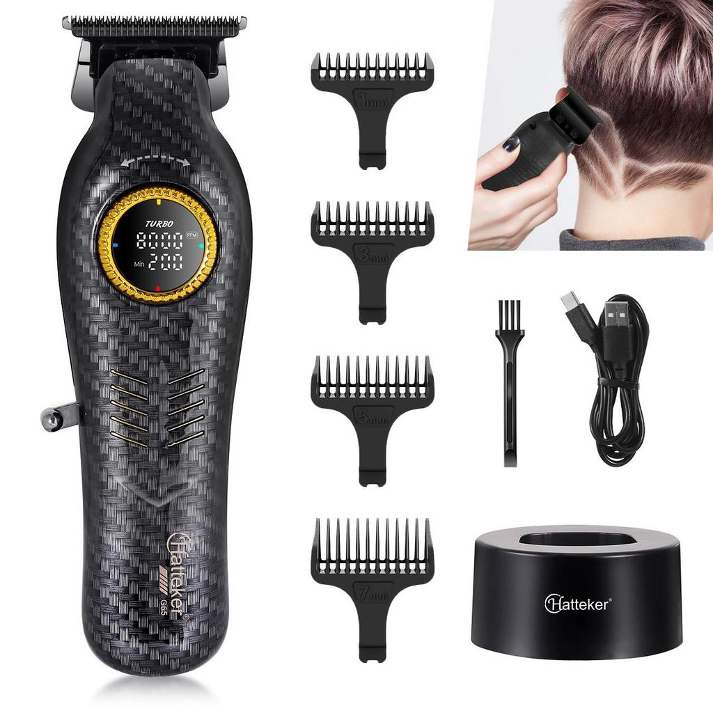 8000RPM Brushless Motor Professional Hair Clipper Base Charger LED Display Hair Trimmer Men's Hair Cutting Machine