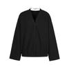 LESS Winter 2025 V-Neck Cotton Blend Sweatshirt
