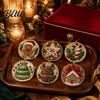 2D Acrylic Santa Flat Holiday Pcs Pearl Christmas Ornaments 6 Art Ornaments Tree Pendant Creative Effect Hanging Decoration for