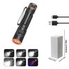 USB Rechargeable LED Flashlight Super Bright 6 Modes XPE Torch with Pen Clip Magnet Work Light Outdoor Camping Fishing Lantern