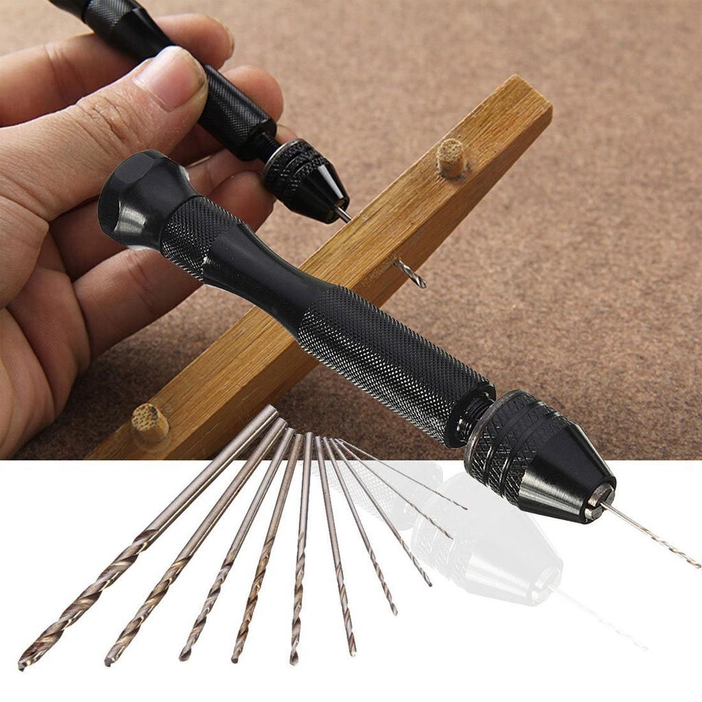 Acrylic Resin Model Punching DIY Manual Drill Bit Set Black Hand  Drill