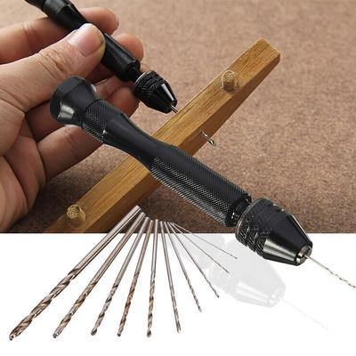 Acrylic Resin Model Punching DIY Manual Drill Bit Set Black Hand  Drill