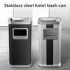 Stainless Steel Trash Can Elevator Side Wastebasket Hall Entrance Door Side Rubbish Bin Hotel Vertical Large-capacity Trash Can