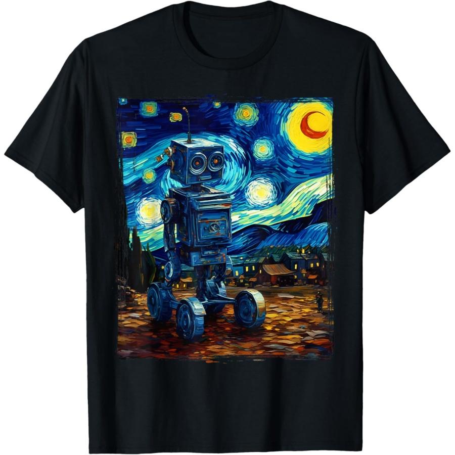 Vintage Robot art Van Gogh Toys Robot Builder Robotics T-Shirt XXXXXL чёрный