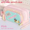 Style Dopamine Collie Dog Large Capacity Pen Bag With Magic Tape For Stationery Storage