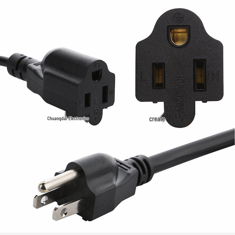 US Standard 2-Prong Extension Cord, SVT SPT 2-Conductor, 18/16AWG, Polarized Male/Female Plug.