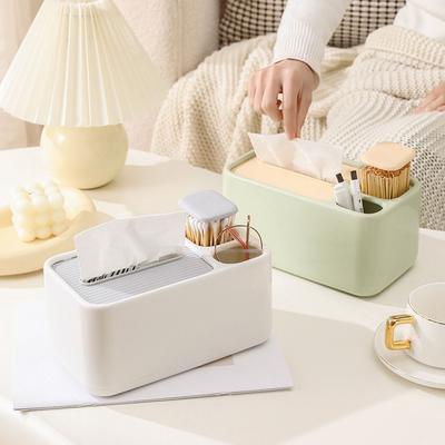 Press Type Desktop Tissue Box Plastic Toothpick Storage Box  for Home