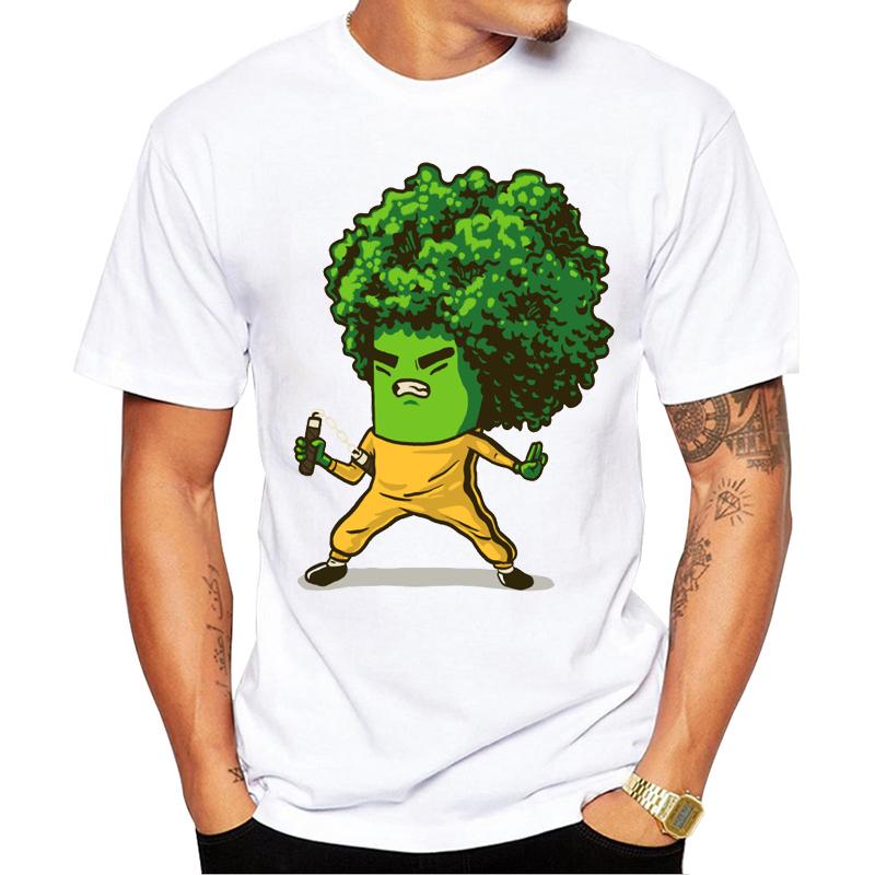 

2019 Горячие Топы Новая Мода Принтованные Брокколи мужские футболки Летняя футболка с коротким рукавом мужская Белые футболки забавный дизайн 4XL