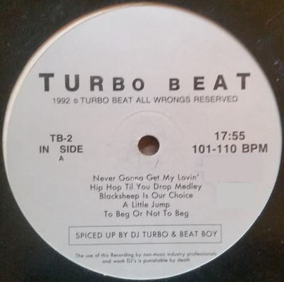12inch Record DJ TURBO & BEAT BOY - Turbo Beat 2 TB2 Turbo Beat US Dance & Electronica Used