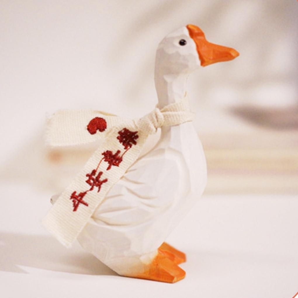 Wood Duck Toy Handmade DIY Desktop Decorations Exquisite Wear-resistant Portable Children Plaything Cute Animal Toys for Outdoor