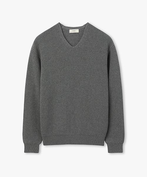 Pabeulega [Derek] Heavy Cotton V-Neck Knit (4 Colors)