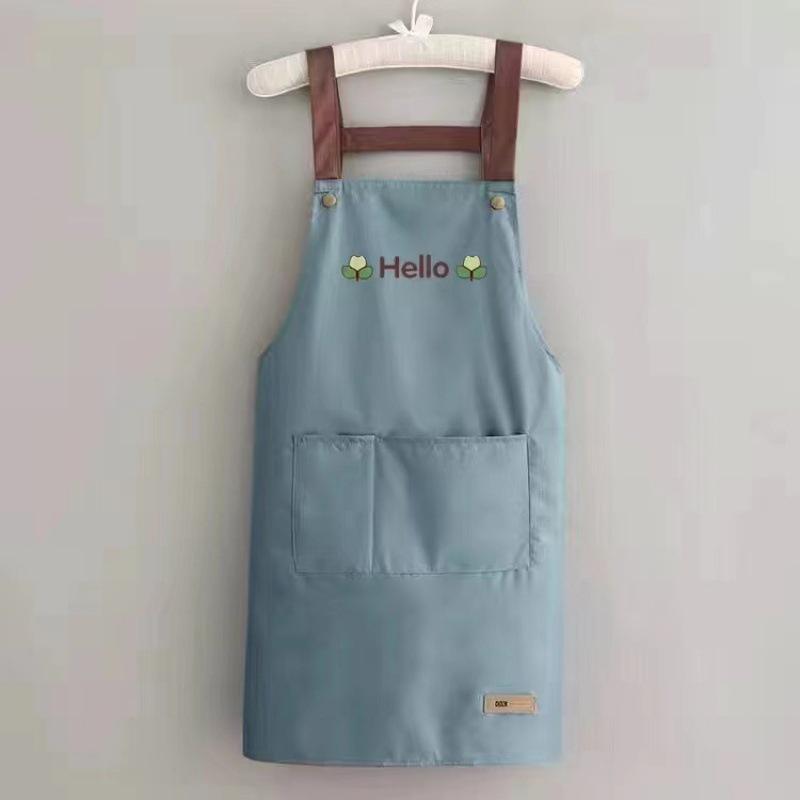 Women's Summer Kitchen Apron - Waterproof, Oil-Proof, Dirt-Resistant, Print Logo/Wording, Thin Style