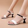 New Style Shoes: Versatile and Fashionable High Heels, One-shoulder Slippers, Women's Thin Heels