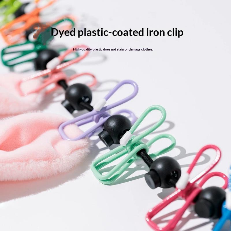 Non-Slip Portable Travel Clothesline 1.8m 12 Windproof Clips Durable Drying Rope for Hotel Camping Student Dorm