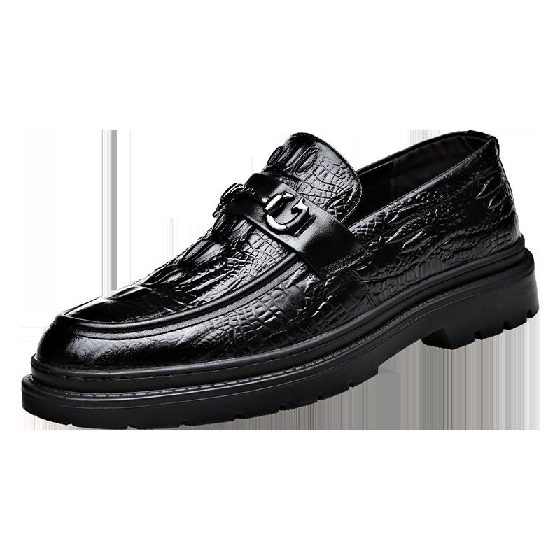 

Повседневные мужские кожаные туфли с крокодиловым узором, осень 2024 г., новые однопедальные туфли-бини с мягкой подошвой, модные мокасины 38
