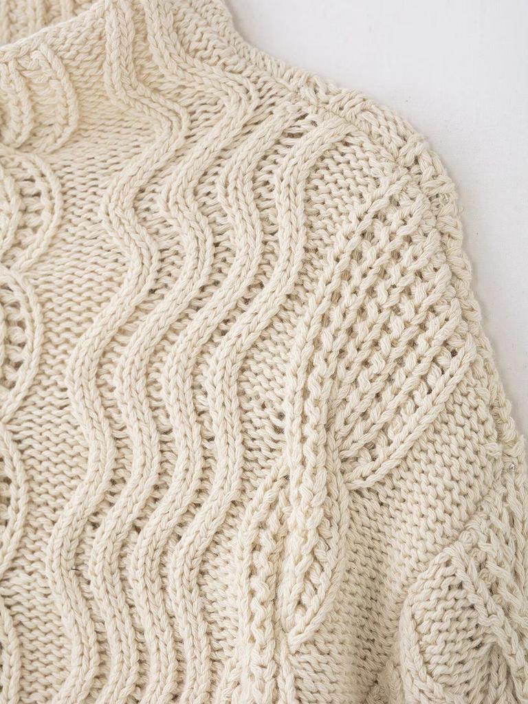 2025 Autumn Women's Solid Color Round Neck Knit Sweater, European & American Style