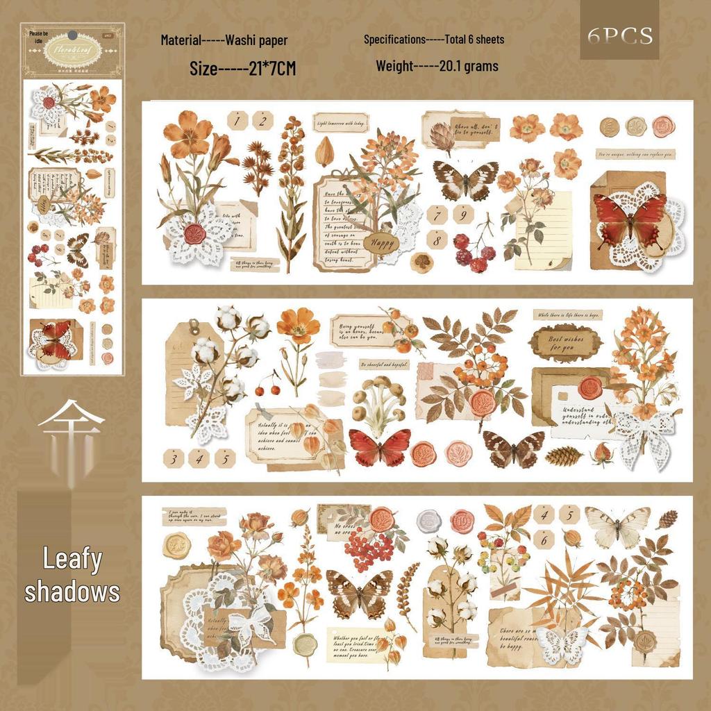 Yuxian Linmu Natural Scenery Stickers: 6 Sheets, 4 Styles