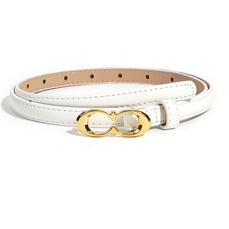 Stylish Pu Leather Belt Women s Retro Skinny Waist Belt Fashion Decorative Belt белый