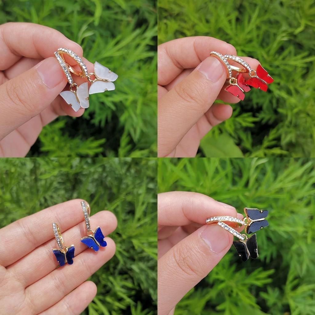 Alloy Butterfly Elegant Earrings Trendy Multicolor Fashion Jewelry For Women