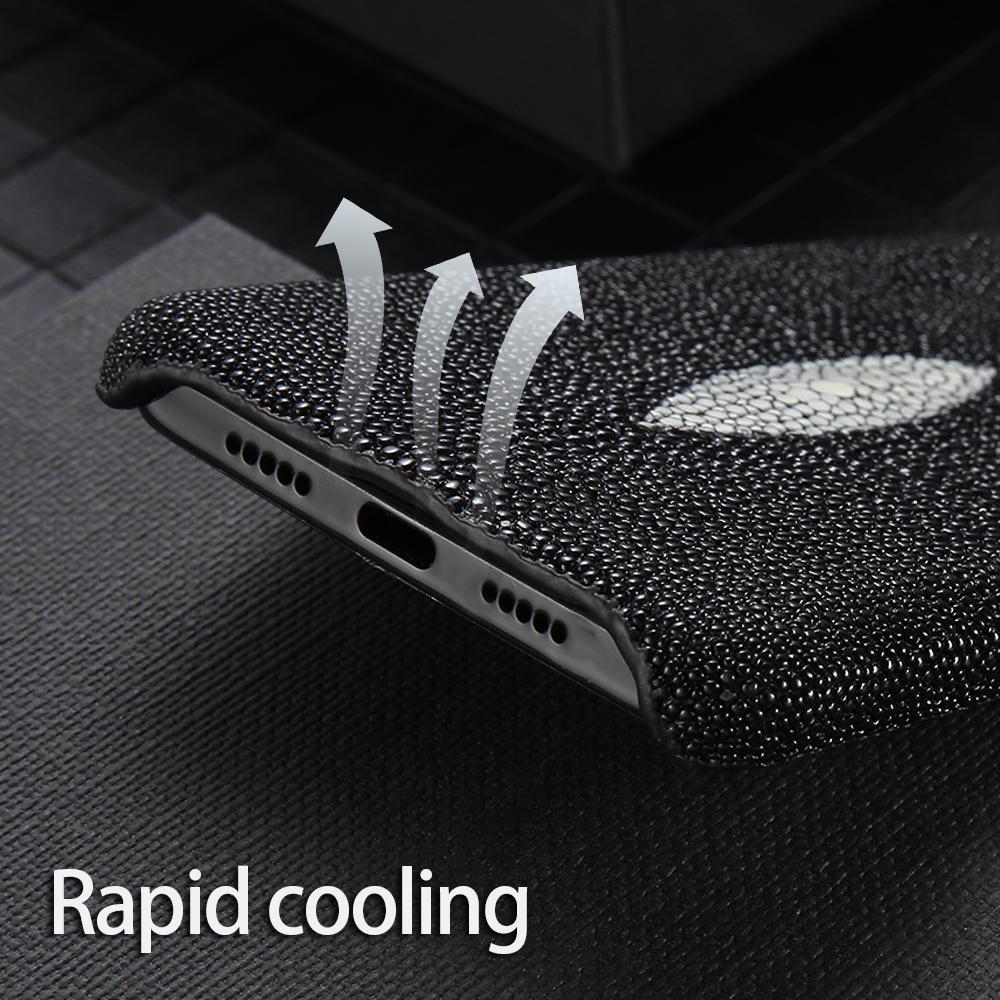 Genuine Stingray Leather Phone Case for iPhone 15 12 13 14 Pro Max 15Pro 13Pro 14Pro 15Plus 14Plus 12Pro 11 Pro Max Luxury Cover
