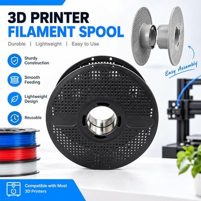 3D-Drucker Filamentrolle, Wiederverwendbare Kunststoff-Filamenthalterrolle, Leichte perforierte Rolle für 3D-Druckfilament
