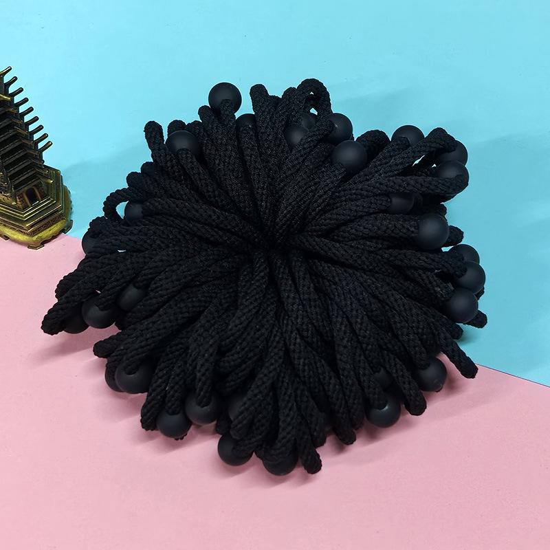 High Elastic Korean Style Hair Ties with Round Beads - Durable, Thickened Rubber Band Hair Accessories for Women