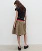 Seolan Unbalance Drape Skirt_Brown
