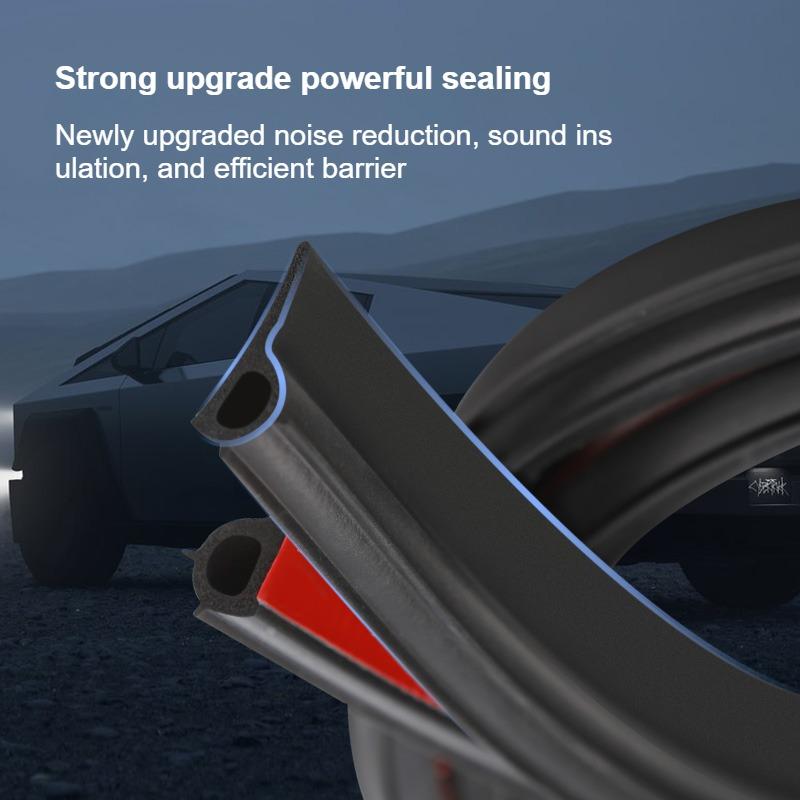 Car Door Sill Sealing Strip for Tesla Cybertruck 2025 Rubber 4PCS Soundproofing Strip Door Seal Soundproof Kit Car Accessories