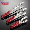 Stainless Steel Red Handle Food Tongs