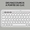 Clavier - Sans fil - Logitech - Pebble Keys 2 K380s - Bouton Easy-switch - Blanc