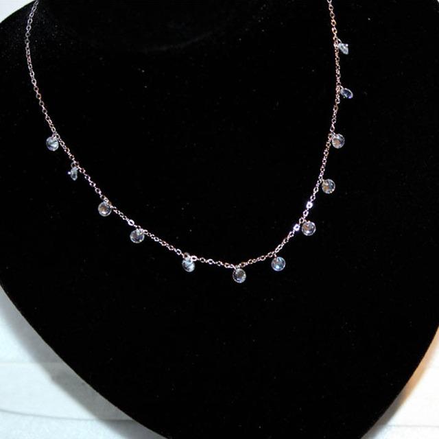 

ANENJERY Bling циркониевое ожерелье с кисточкой для женщин, элегантная темпераментная цепочка на ключицы, корейские украшения серебряный