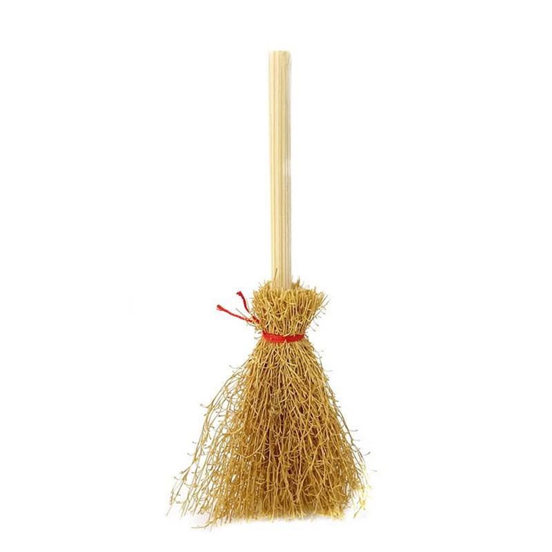 Halloween Mini Broomstick Ornament – Red & White Rope Witch Accessory