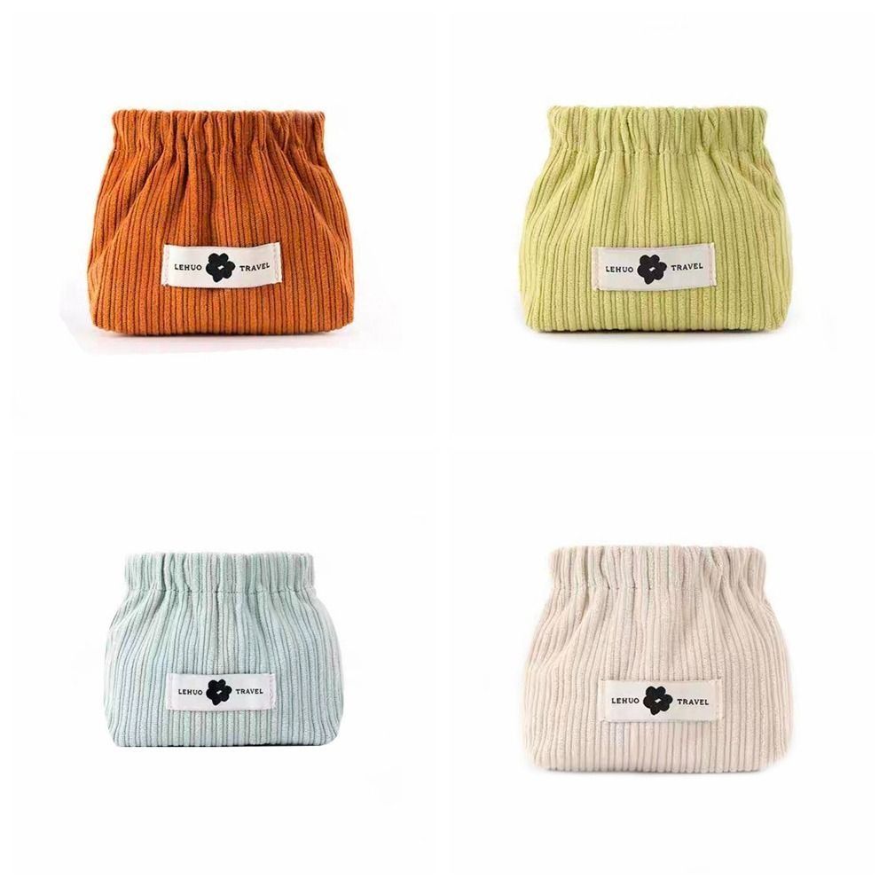 Makeup Bag Mini Cosmetic Bag Corduroy Leaf Spring Bag Fashion Lipstick Storage Bag  Change Storage