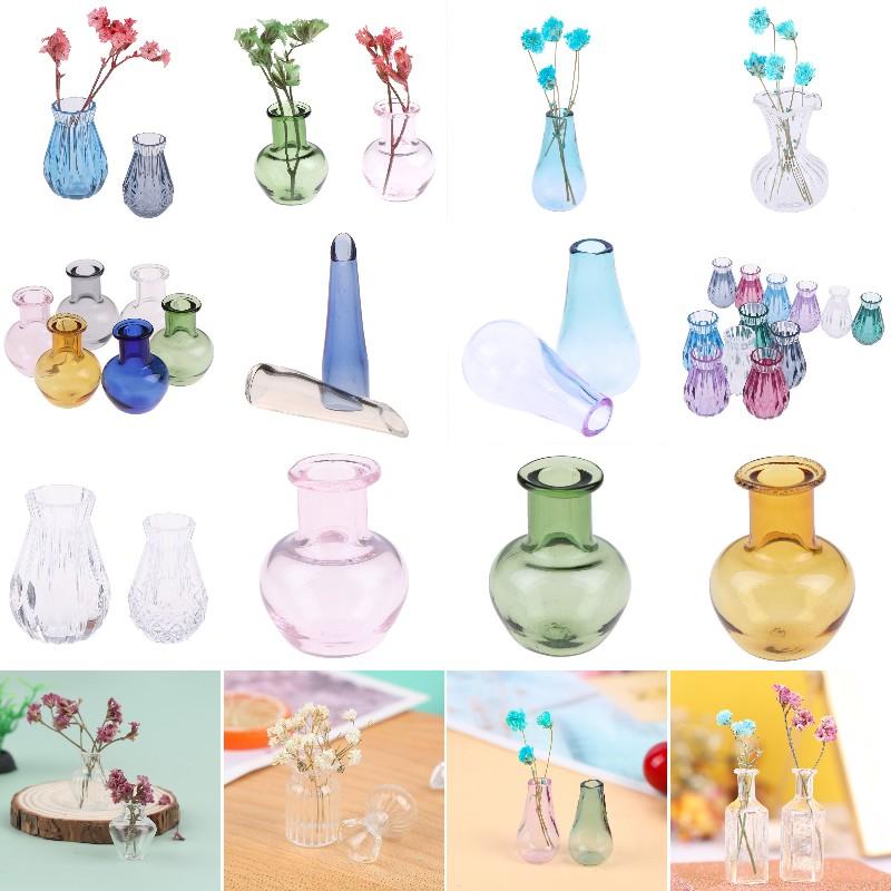 Perfect 1:12 Dollhouse Miniature Glass Vase Transparent Storage Jar Flowerpot Home Garden Decor Handcrafted Accessories